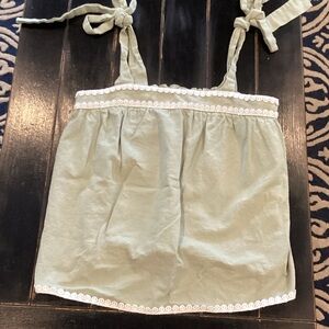 SHEIN Light Green Smocked Top